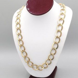 Vintage Sarah Coventry Gold Tone Metal Heavy Chunky Curb Chain Necklace 28 in